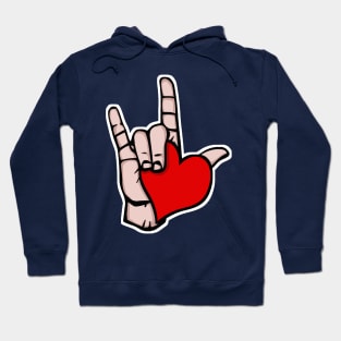 I Love You in American Sign Language #1 / Heart Design Hoodie